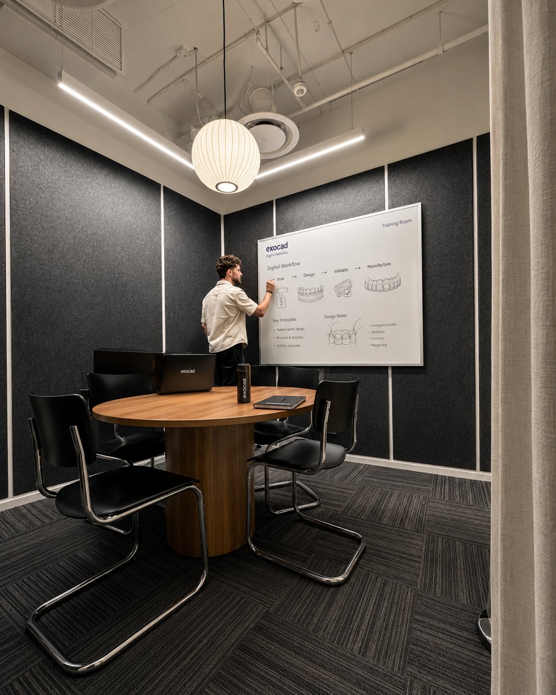 Private in-office digital dentistry workshop room