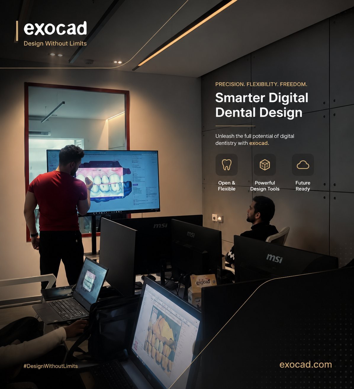 Digital dental design education session with Exocad workflow